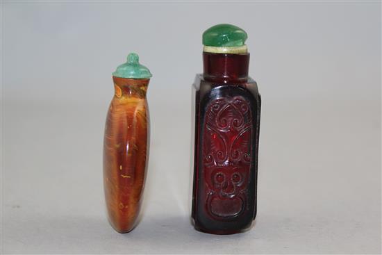 Two Chinese glass snuff bottles, 1730-1900, Richards no. 256